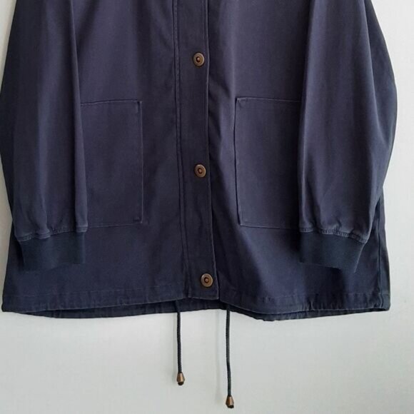 JUSTFAB / NEW Canvas Utility Casual Jacket w/ Hood Navy Blue Sz L - Picture 3 of 10